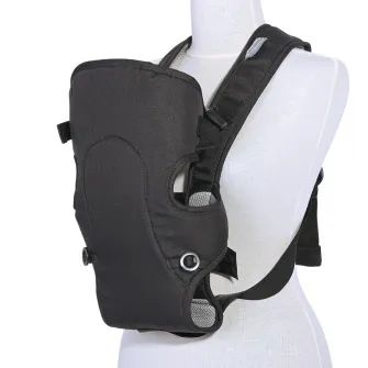 Marsupiu ergonomic pentru copii, Between, Lorelli, 2 pozitii, centuri de siguranta ajustabile, curele reglabile, pernuta pentru cap, 0-9 Kg, Black & Grey