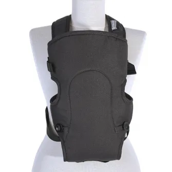Marsupiu ergonomic pentru copii, Between, Lorelli, 2 pozitii, centuri de siguranta ajustabile, curele reglabile, pernuta pentru cap, 0-9 Kg, Black & Grey