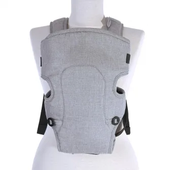 Marsupiu ergonomic pentru copii, Between, Lorelli, 2 pozitii, centuri de siguranta ajustabile, curele reglabile, pernuta pentru cap, 0-9 Kg, Grey & Black