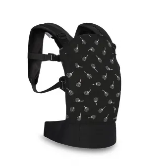 Marsupiu ergonomic pentru copii Wally, Lorelli, din bumbac/poliester, pliabil, buzunar frontal, centuri ajustabile pentru umar si talie, 0-20 Kg, Black Floral