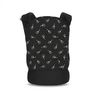 Marsupiu ergonomic pentru copii Wally, Lorelli, din bumbac/poliester, pliabil, buzunar frontal, centuri ajustabile pentru umar si talie, 0-20 Kg, Black Floral