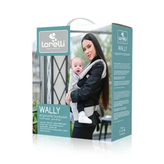 Marsupiu ergonomic pentru copii Wally, Lorelli, din bumbac/poliester, pliabil, buzunar frontal, centuri ajustabile pentru umar si talie, 0-20 Kg, Grey Floral