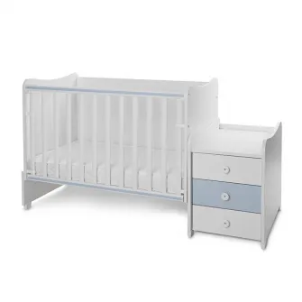 Mobilier multifunctional, Lorelli, Maxi Plus, 70 x 160 cm, transformabil, Trio White Baby Blue
