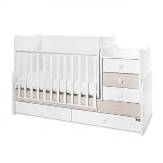 Mobilier multifunctional, Lorelli, Maxi Plus, 70 x 160 cm, transformabil, Trio White Light Oak