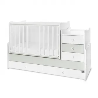 Mobilier multifunctional, Lorelli, Maxi Plus, 70 x 160 cm, transformabil, Trio White Milky Green