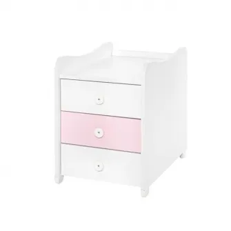 Mobilier multifunctional, Lorelli, Maxi Plus, 70 x 160 cm, transformabil, Trio White Orchid Pink