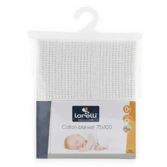 Paturica Lorelli Crosetata din Bumbac 75 x 100 cm, Colectia 2020, White