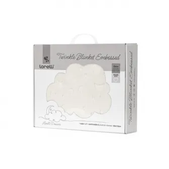 Paturica pentru bebelusi, Lorelli, Twinkle, material moale, model decorativ in relief, certificata Oeko-Tex, 80 x 110 cm, 0 luni+, Beige
