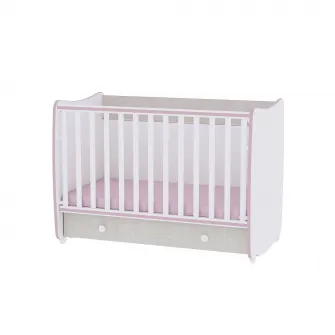 Patut balansoar Lorelli Classic Dream, 60 x 120 cm, transformabil, White Pink Crossline