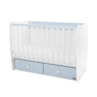 Patut balansoar, Lorelli, Matrix, 60 x 120 cm, transformabil, White Baby Blue