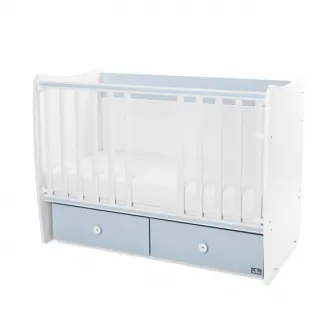 Patut balansoar, Lorelli, Matrix, 60 x 120 cm, transformabil, White Baby Blue