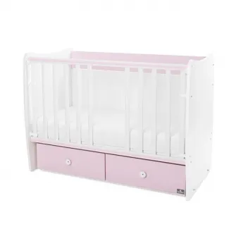Patut balansoar, Lorelli, Matrix, 60 x 120 cm, transformabil, White Orchid Pink