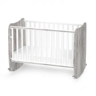 Patut bebe, Lorelli, Stars, 60 x 120 cm, cu functie de leganare, transformabil in casuta, White Artwood
