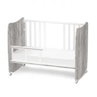 Patut bebe, Lorelli, Stars, 60 x 120 cm, cu functie de leganare, transformabil in casuta, White Artwood