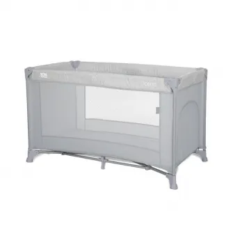 Patut bebe pliabil LORELLI Torino, 1 nivel, cu saltea inclusa si usa laterala, Grey