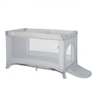 Patut bebe pliabil LORELLI Torino, 1 nivel, cu saltea inclusa si usa laterala, Grey