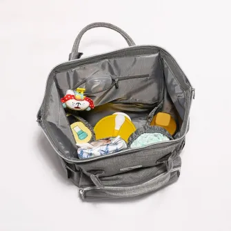 Rucsac accesorii bebelusi, Lorelli, Tina, multiple compartimente, Grey