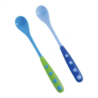 Set 2 lingurite cu manere lungi, Lorelli, 6 luni+, Blue