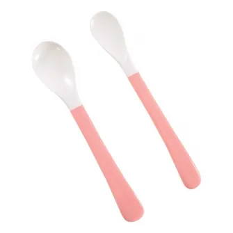 Set 2 lingurite cu varf moale, Lorelli, 6 luni+, Pink