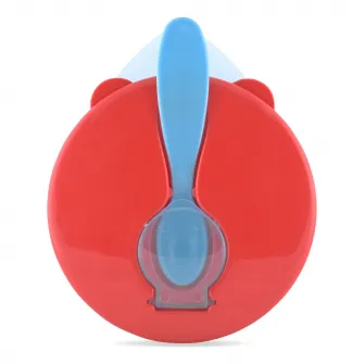 Set castron cu capac ermetic si lingurita, 5x12 cm, fara BPA, Blue