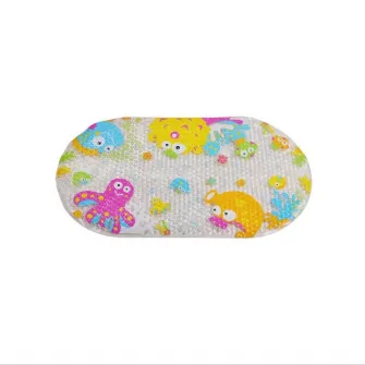 Set de baie 4 piese, Knorr Toys, include covoras de baie din PVC 69x39 cm si 3 jucarii lumea subacvatica, 0 Luni+