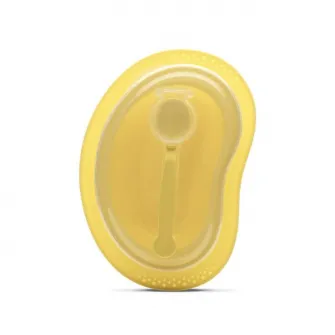 Set de hranire 3 piese, Lorelli, contine farfurie, castron cu capac cu inchidere ermetica, lingurita, 6 luni+, Yellow