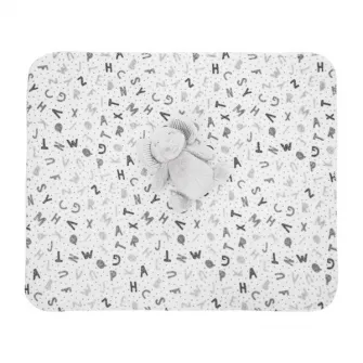 Set paturica moale si jucarie din plus elefant, Lorelli, Nappy, 90 x 75 cm, 0 luni+, Grey
