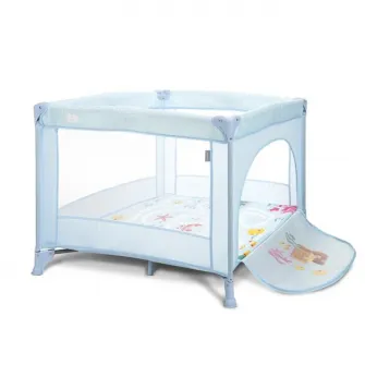 Tarc de joaca, Lorelli, Play N Relax, 100x100x75 cm, deschidere laterala cu fermoar, geanta de transport, Airy Blue Sea