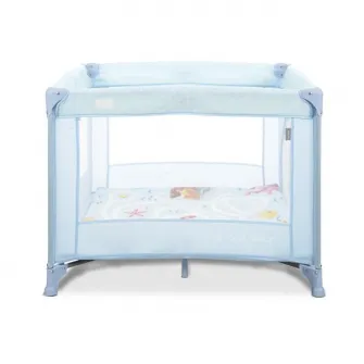 Tarc de joaca, Lorelli, Play N Relax, 100x100x75 cm, deschidere laterala cu fermoar, geanta de transport, Airy Blue Sea