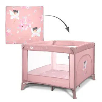 Tarc de joaca, Lorelli, Play N Relax, 100x100x75 cm, deschidere laterala cu fermoar, geanta de transport, Blush Pink Fairy