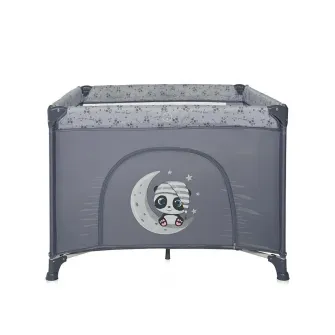 Tarc de joaca, Lorelli, Playground, 100 x 100 cm, 0-36 luni, salteluta, usa cu fermoar, geanta transport, mecanism dublu de siguranta, Cool Grey Pandas
