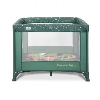 Tarc de joaca Play N Relax, Lorelli, 100x100x75 cm, deschidere laterala cu fermoar, geanta de transport, Green Night