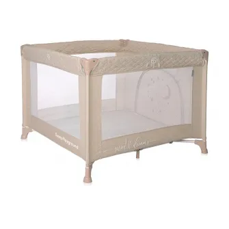 Tarc de joaca, Sunny Playground, 0-36 luni, maxim 15 kg, pliabil, mecanism siguranta, saltea 2 cm si sezut intarit, Frog Beige Star