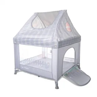 Tarc de joaca tip casuta, Lorelli, My Place, 100 x 100 x 125 cm, Grey