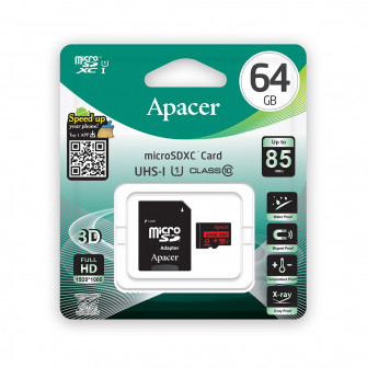 microSDXC UHS-I U1 Class10 R85 64GB w/Adapter