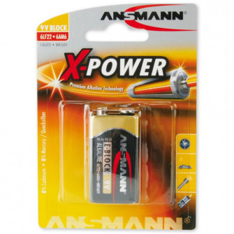 Alkaline X-Power battery 9V-Block E / 6LR61 / 6LF22 / 9V, 1 pack (10)