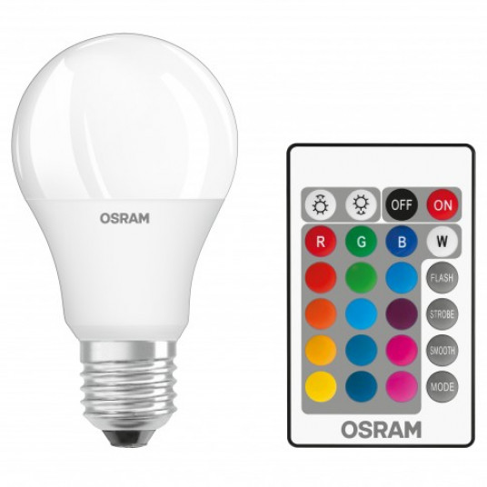 Minister price Toll Bec LED color Osram clasic A60 E27 9W 806lm lumina calda / RGB 2700 K, dimabil + Minister price Toll Bec LED color Osram clasic A60 E27 9W 806lm lumina calda / RGB 2700 K, dimabil +
