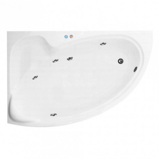 Cada Baie Cu Hidromasaj Asimetrica Pe Colt Montaj Stanga Martplast Sofia Acril 150 X 100 Cm