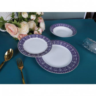 Set farfurii EY3174B, portelan, albastru inchis, 18 pie