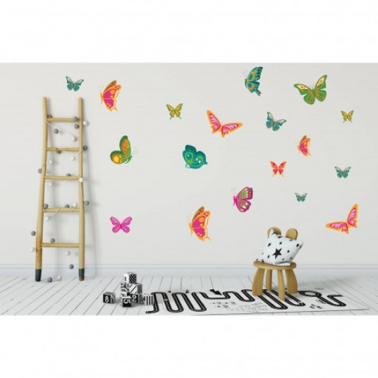 Sticker Decorativ Perete Camera Copii Fluturi Vrajiti Pt1261 60 X 90 Cm