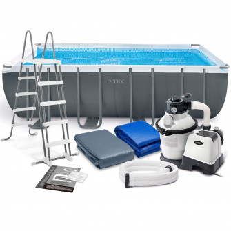 Piscina Intex 26356 Ultra XTR Frame, cadru metalic, 549 x 274 x 132 cm, pompa de filtrare + panou de protectie + scara