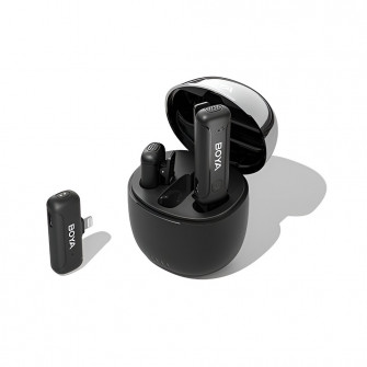 Boya 2.4GHz Dual-Channel Wireless Microphone System with Charging Case