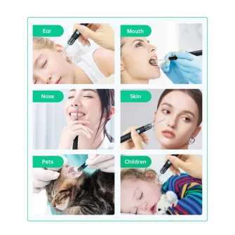Ear Wax Removal Kit Y8 with Wi-Fi, 2MP Camera,1080P, IP67, Black