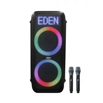 Eden Party Speaker ED-851 120W with 2 Mic 2.4GHz, Waterpfoof (IPX4), Black
