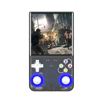 Game Console R36 Ultra Handheld, 64GB, High Performance, Black/Grey (GTA SA, God of War)