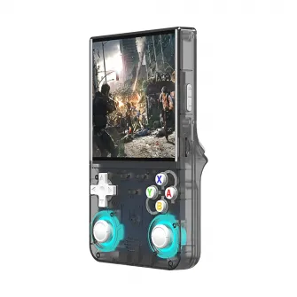 Game Console R36 Ultra Handheld, 64GB, High Performance, Black/Grey (GTA SA, God of War)