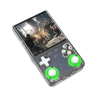 Game Console R36 Ultra Handheld, 64GB, High Performance, Black/Grey (GTA SA, God of War)