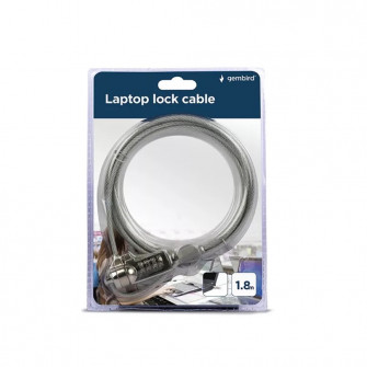 Gembird LK-CL-01 Cable lock for notebooks (4-digit combination), 4 mm steel cable