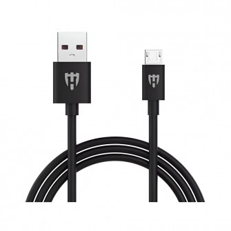 Helmet Cable USB to Micro-USB Basic 2.1A 1m, Black