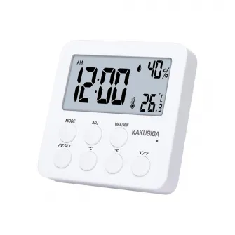 KAKU 3-in-1 Indoor Digital Clock & Hygrometer, White